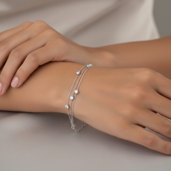 Mavi Safir Taşlı Lotus Çiçeği Tasarımlı Rodaj Kaplama Gümüş Bileklik